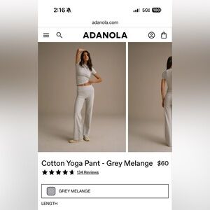 Adanola Grey Melange Wide Leg Pants